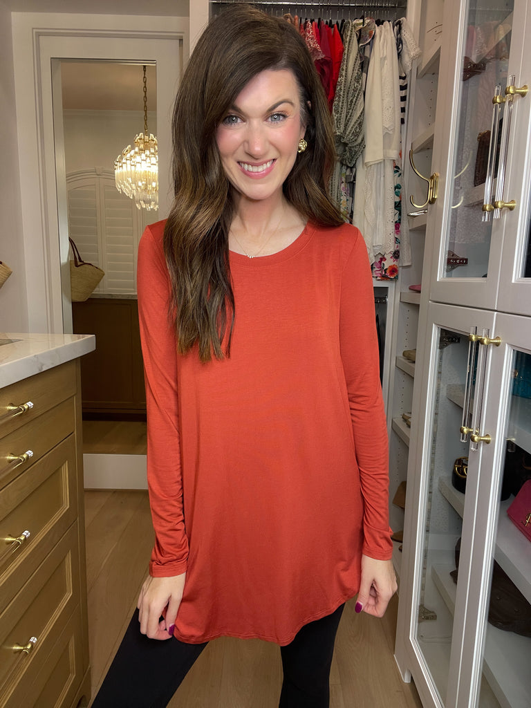 Wayside Long Sleeve Top in Cinnamon