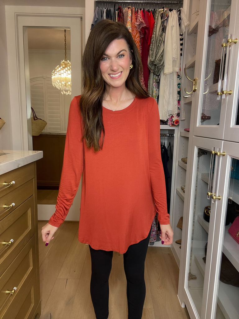 Wayside Long Sleeve Top in Cinnamon