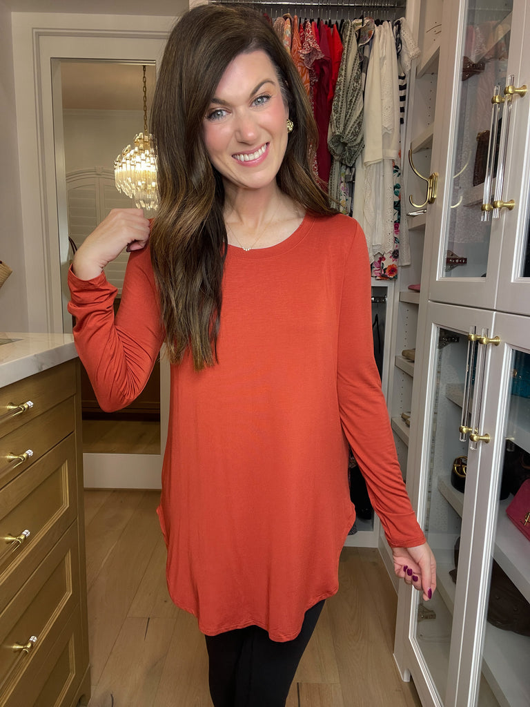 Wayside Long Sleeve Top in Cinnamon