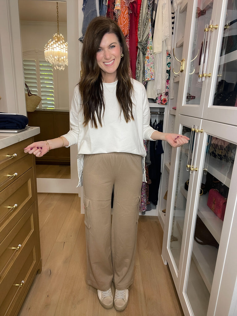 *BELLES & DOORBUSTER* Coming Home Fleece-Lined Cargo Pants in Navy and Coffee *Final Sale*