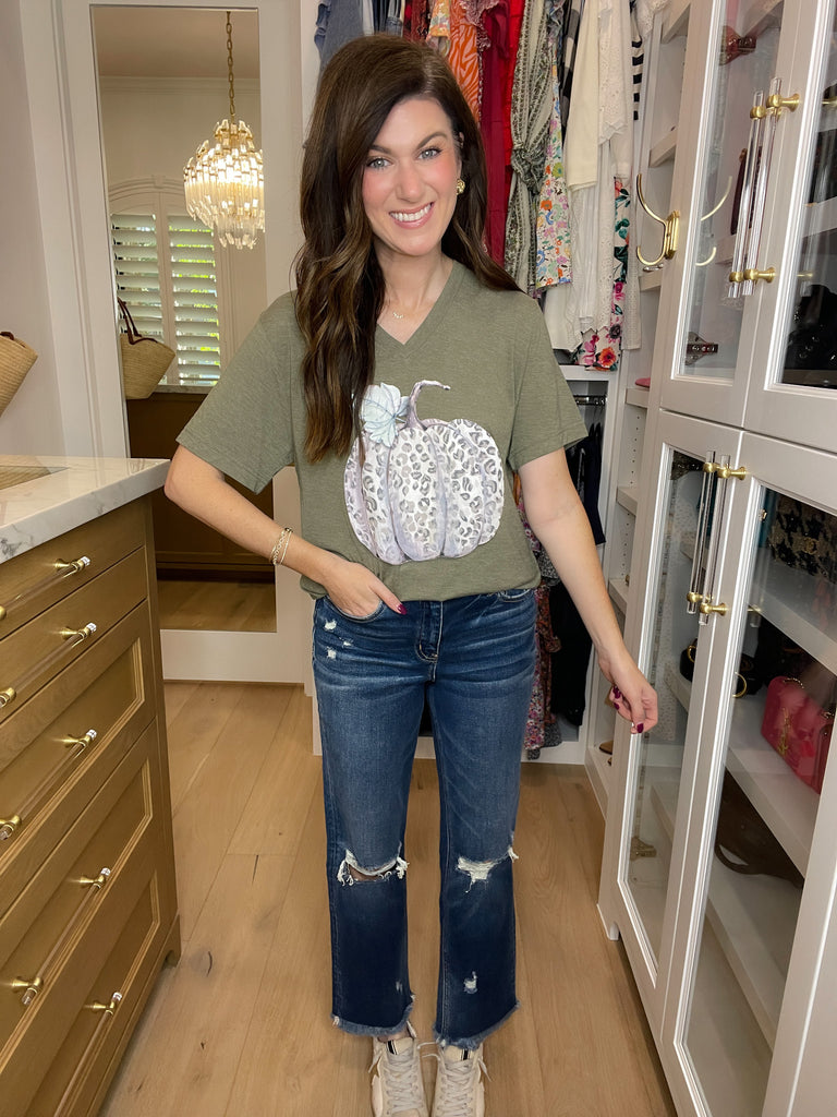 Watercolor Leopard Pumpkin Tee