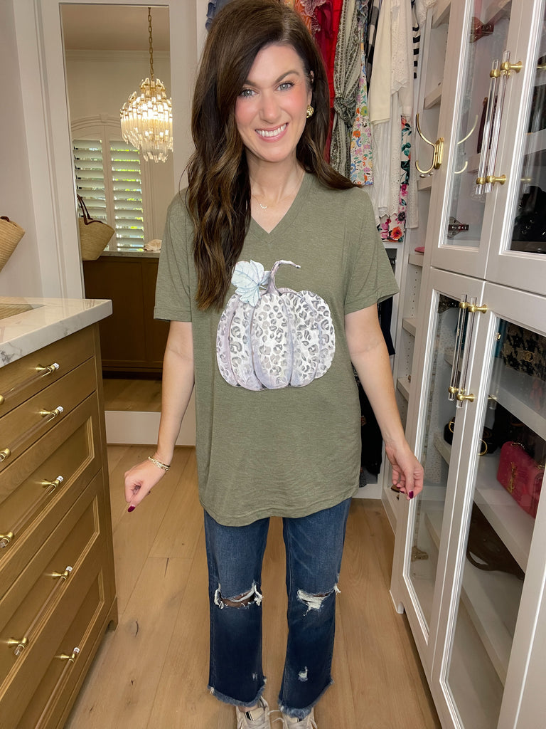 Watercolor Leopard Pumpkin Tee