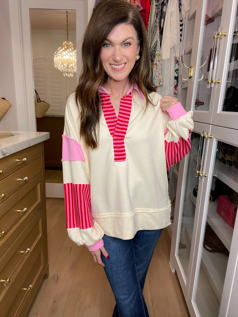 Winning Team Pullover in Pink/Red