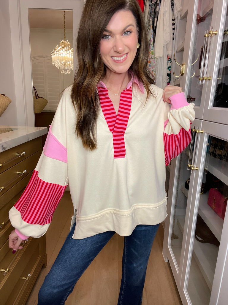 Winning Team Pullover in Pink/Red