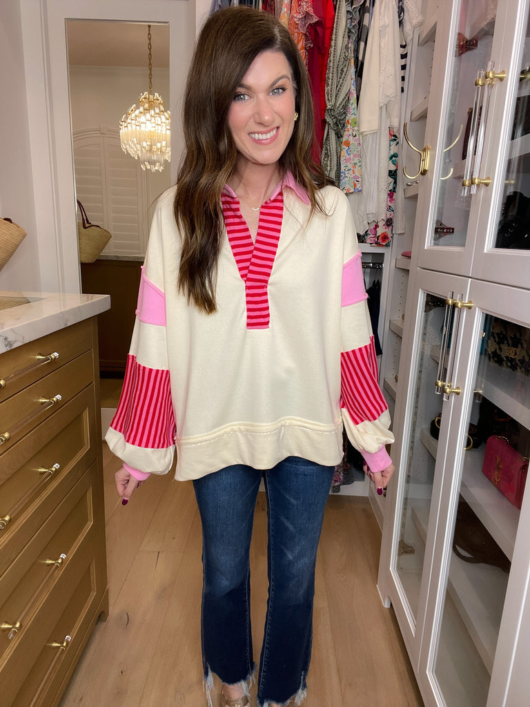 Winning Team Pullover in Pink/Red