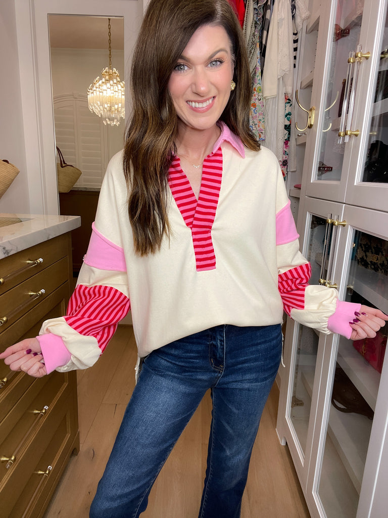 Winning Team Pullover in Pink/Red