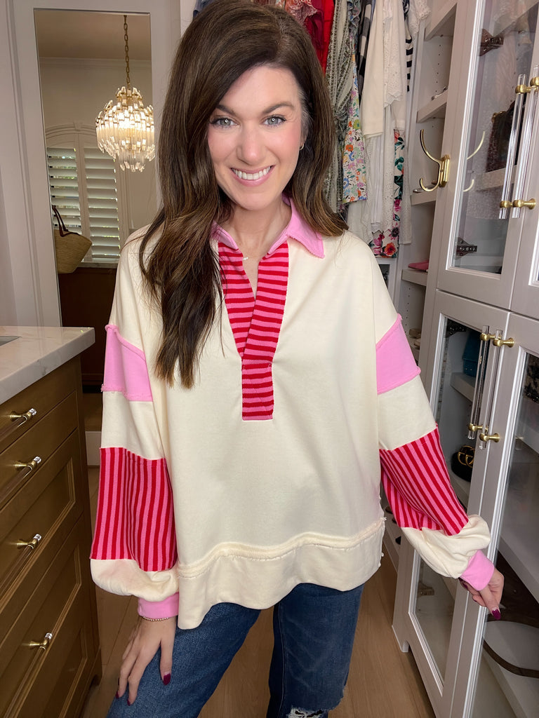 Winning Team Pullover in Pink/Red