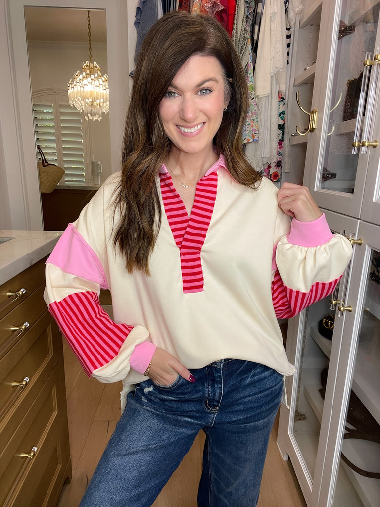 Winning Team Pullover in Pink/Red