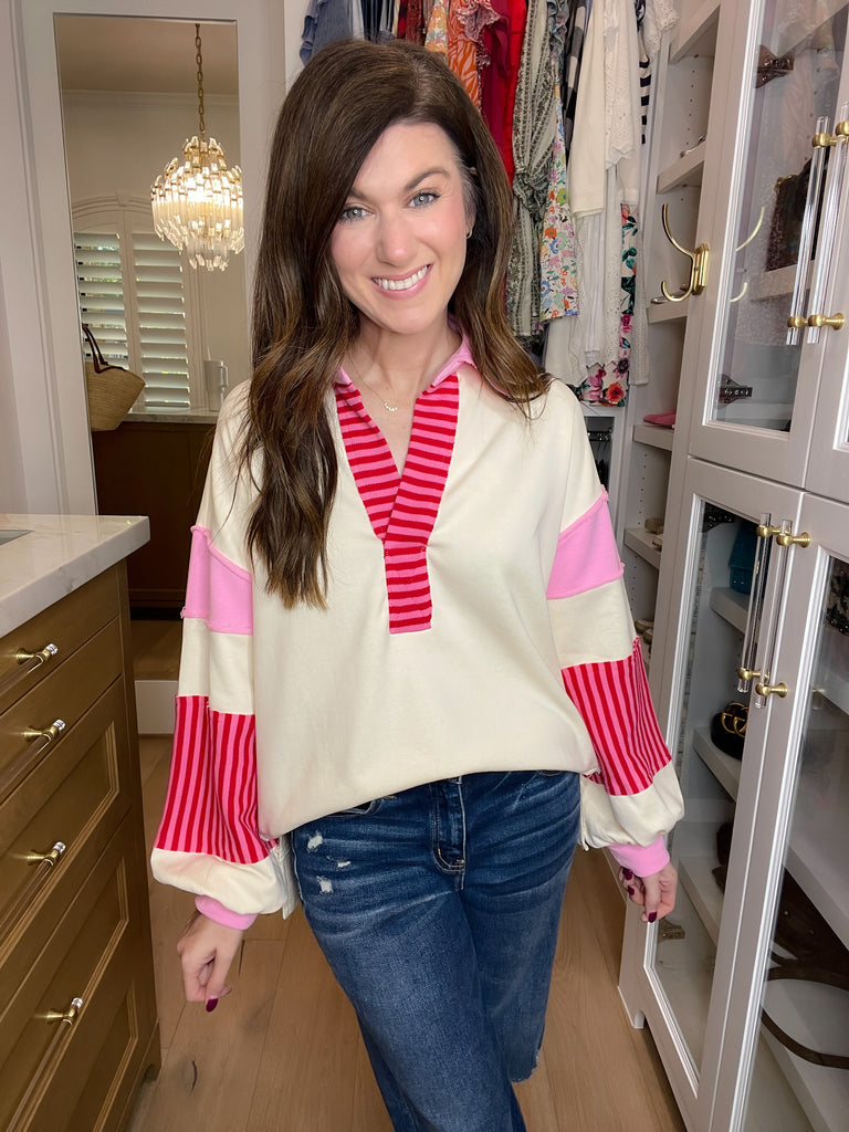 Winning Team Pullover in Pink/Red