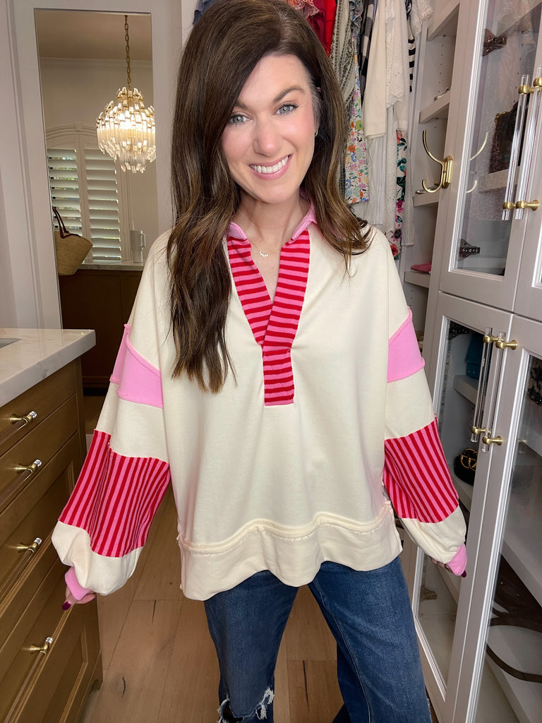 Winning Team Pullover in Pink/Red