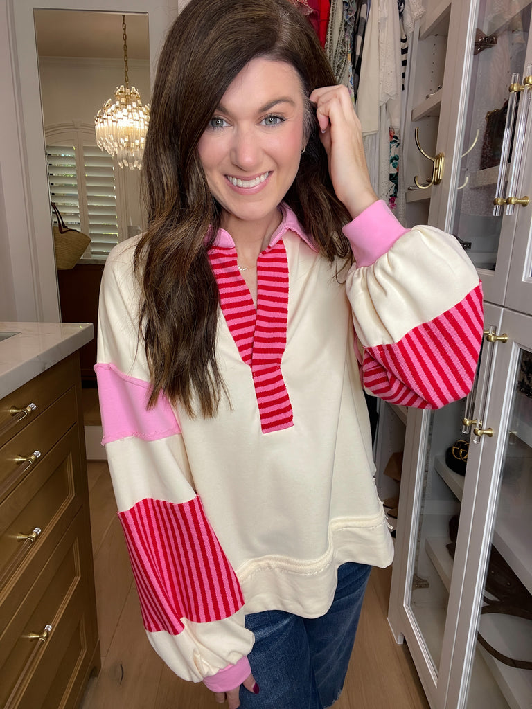 Winning Team Pullover in Pink/Red