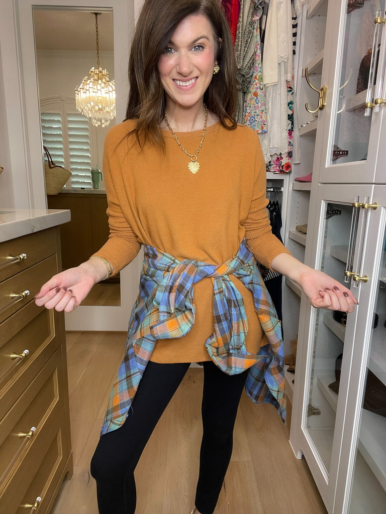 *BELLES & DOORBUSTER* Cabin Cuddle Brushed Tunic in Camel *Final Sale*