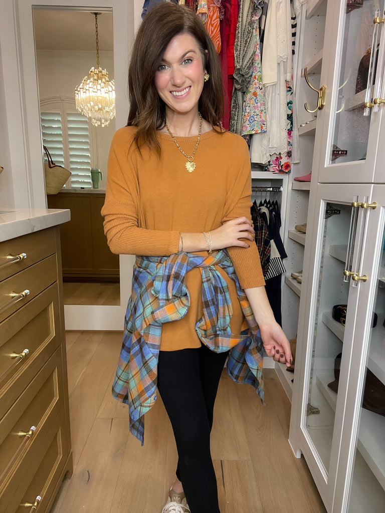 *BELLES & DOORBUSTER* Cabin Cuddle Brushed Tunic in Camel *Final Sale*