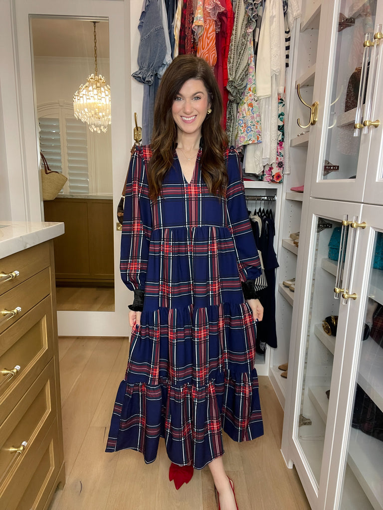 Sugarlips Sherril Long Sleeve Maxi Dress in Lakeview Plaid