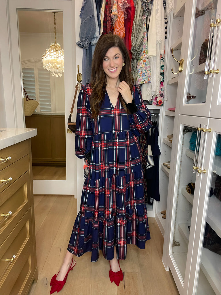 Sugarlips Sherril Long Sleeve Maxi Dress in Lakeview Plaid