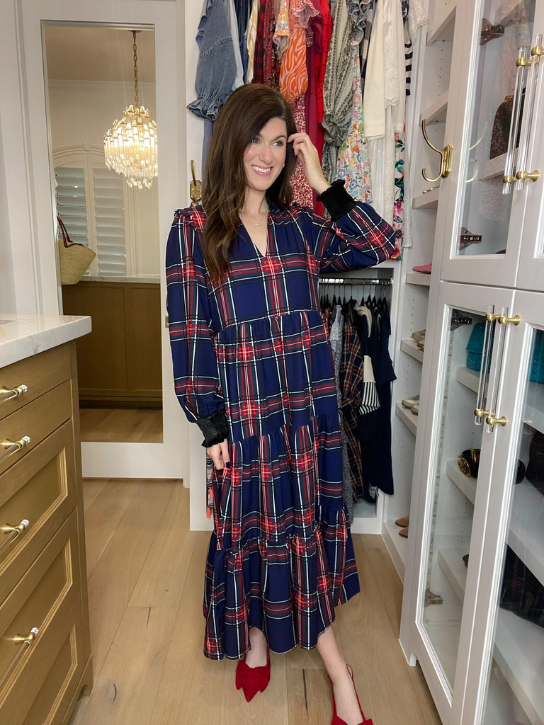Sugarlips Sherril Long Sleeve Maxi Dress in Lakeview Plaid