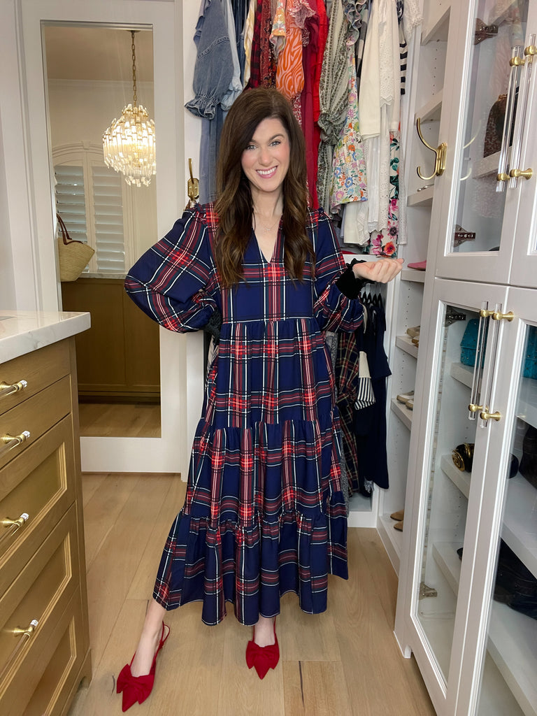 Sugarlips Sherril Long Sleeve Maxi Dress in Lakeview Plaid