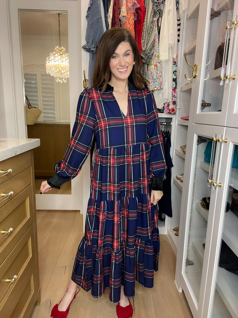 Sugarlips Sherril Long Sleeve Maxi Dress in Lakeview Plaid
