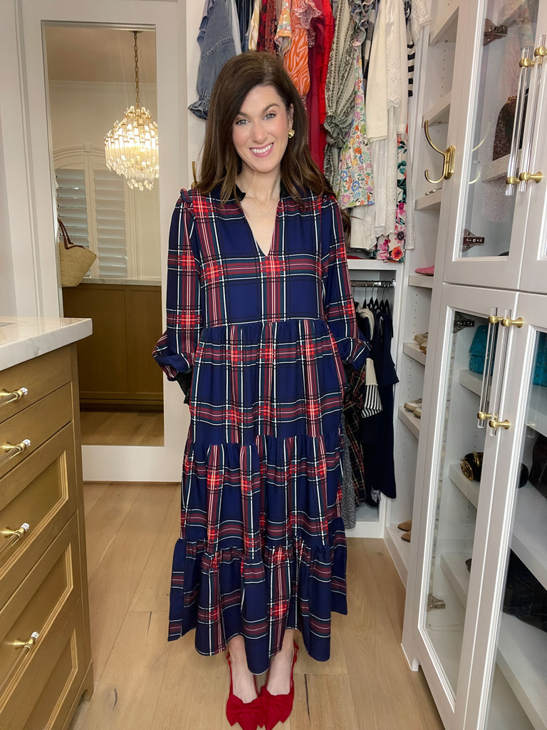 Sugarlips Sherril Long Sleeve Maxi Dress in Lakeview Plaid