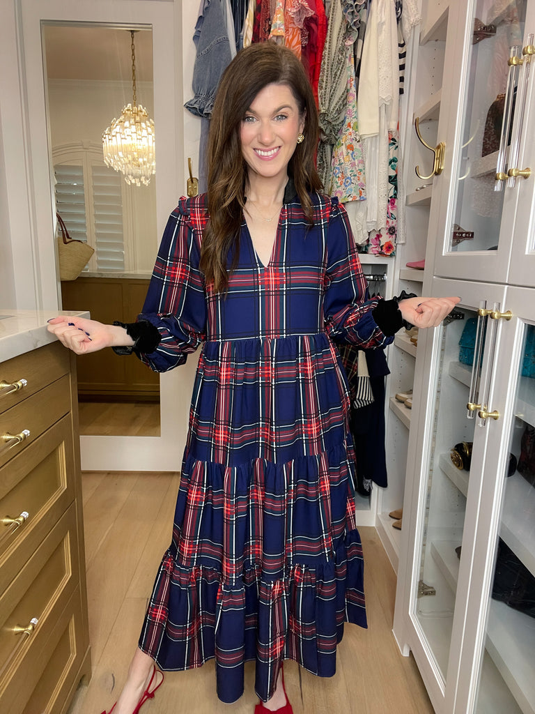 Sugarlips Sherril Long Sleeve Maxi Dress in Lakeview Plaid