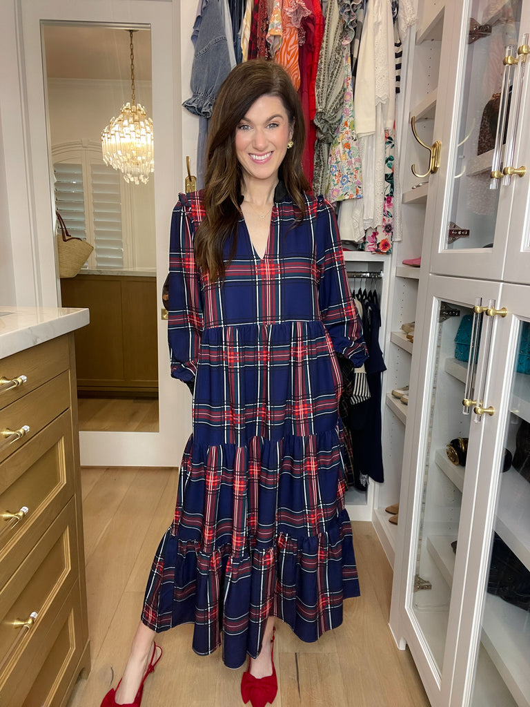 Sugarlips Sherril Long Sleeve Maxi Dress in Lakeview Plaid
