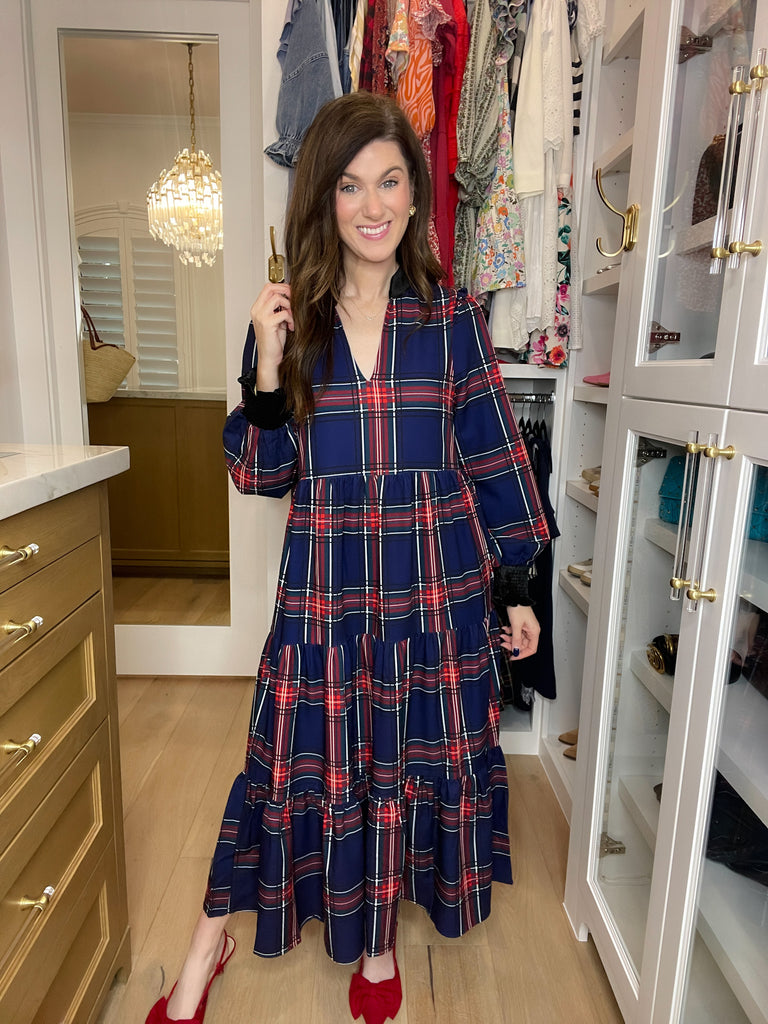 Sugarlips Sherril Long Sleeve Maxi Dress in Lakeview Plaid