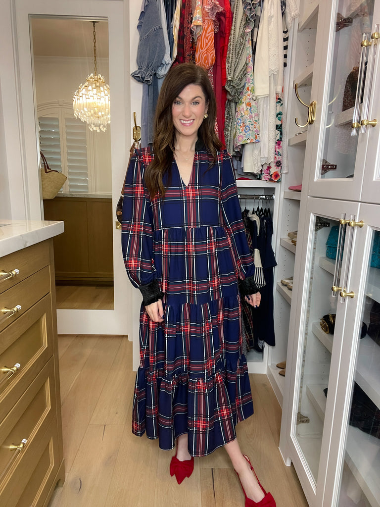 Sugarlips Sherril Long Sleeve Maxi Dress in Lakeview Plaid
