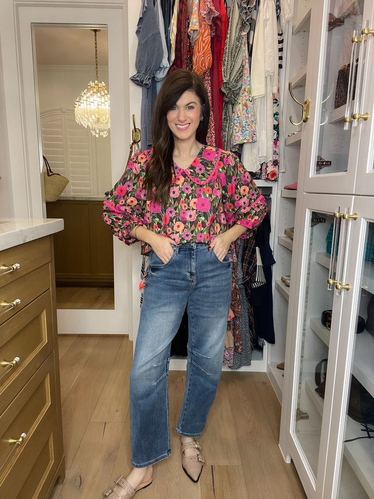 Mica Sloane High Rise Barrel Jeans