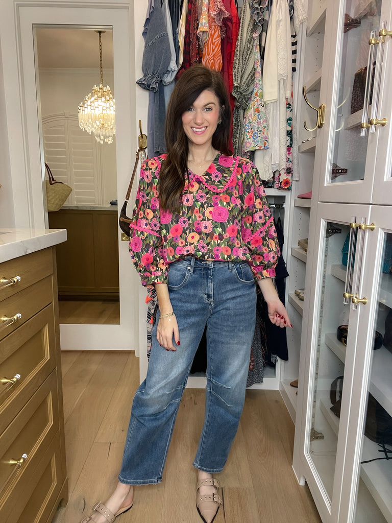 Mica Sloane High Rise Barrel Jeans