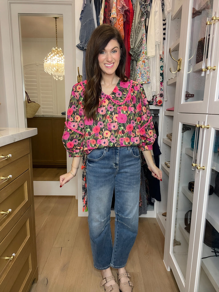 Mica Sloane High Rise Barrel Jeans