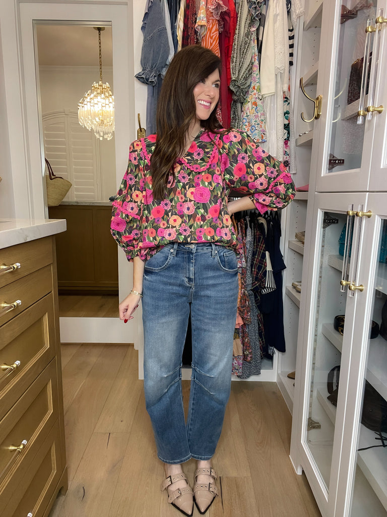 Mica Sloane High Rise Barrel Jeans