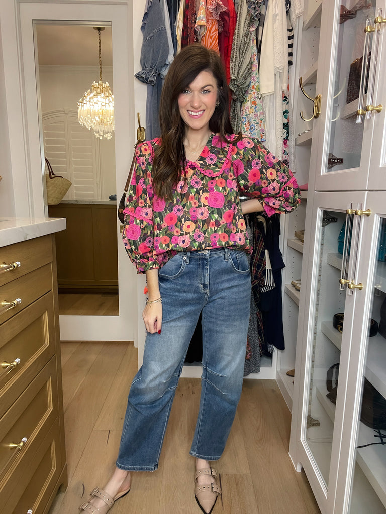 Mica Sloane High Rise Barrel Jeans