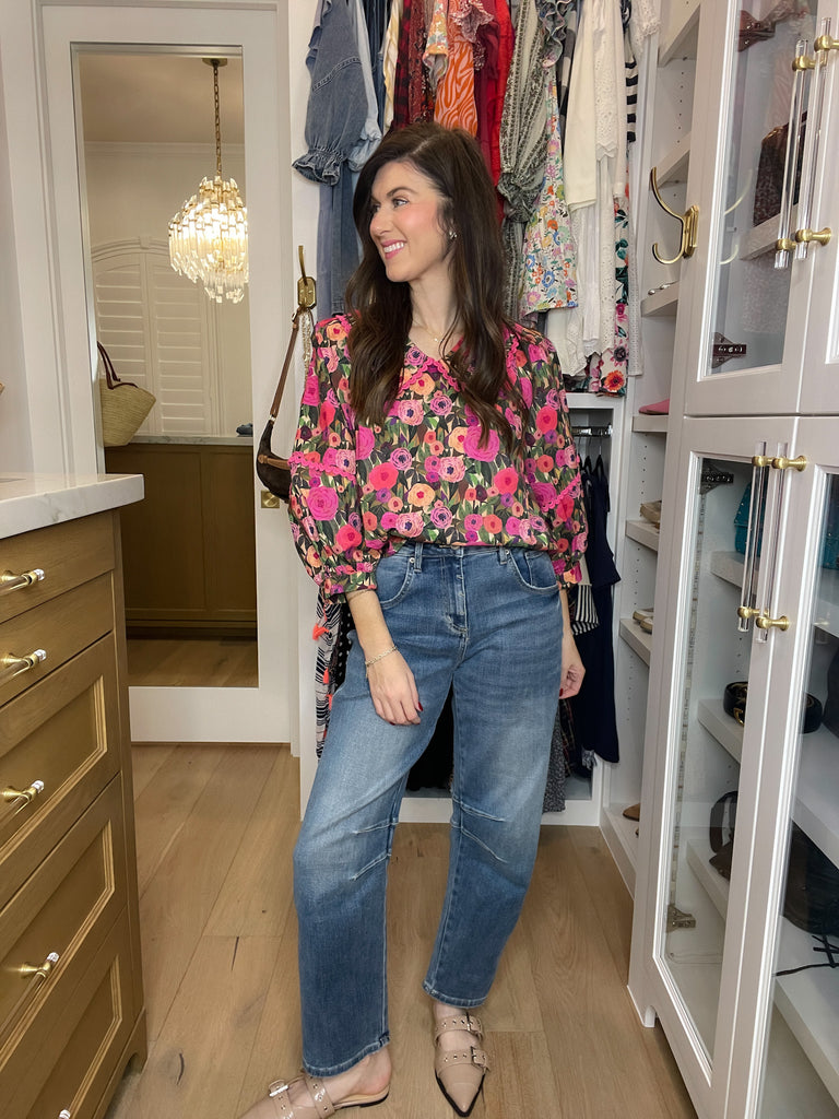 Mica Sloane High Rise Barrel Jeans