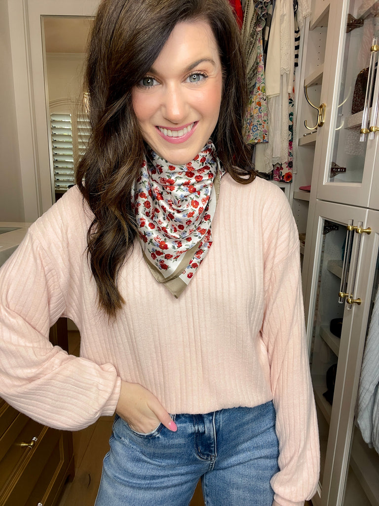 Rose Garden Bandana in Taupe *Final Sale*