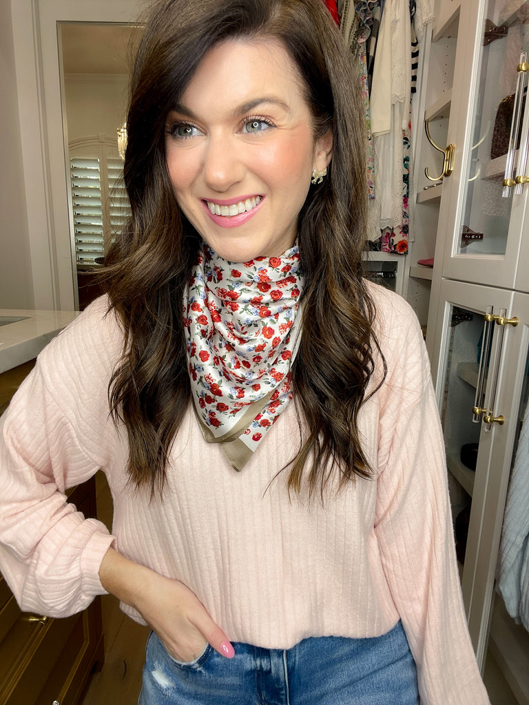 Rose Garden Bandana in Taupe *Final Sale*