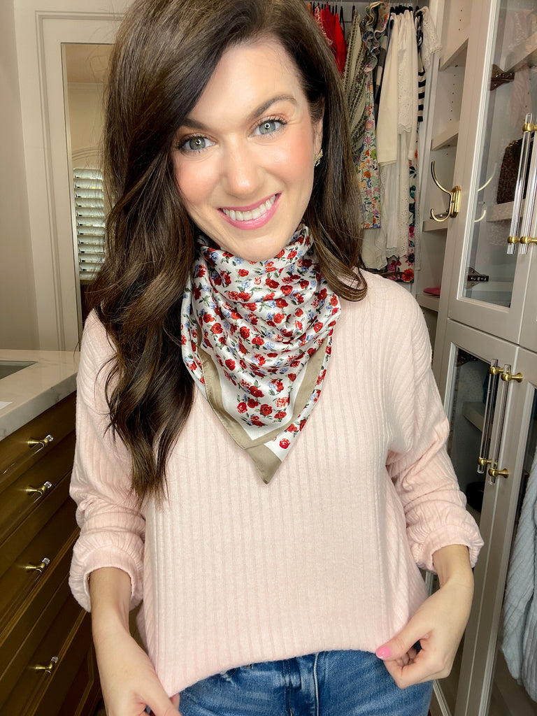 Rose Garden Bandana in Taupe *Final Sale*