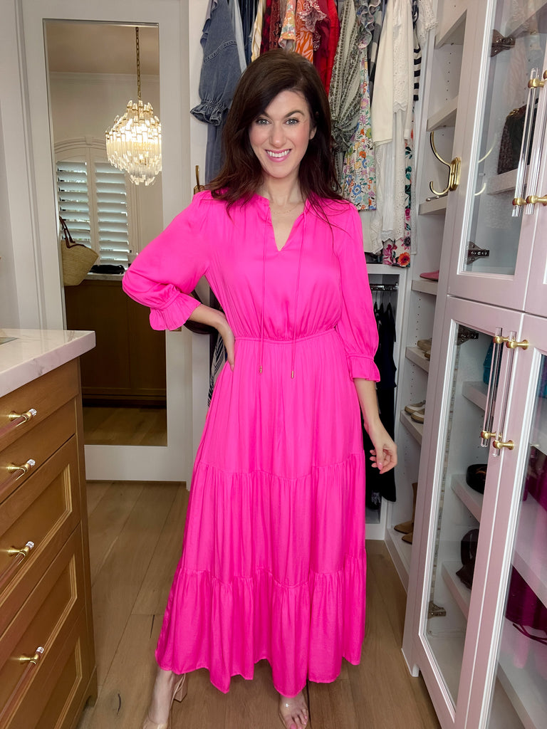 Skies Are Blue Emery Maxi Dress in Hyper Pink