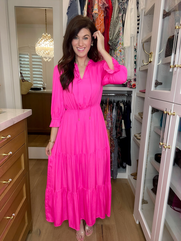 Skies Are Blue Emery Maxi Dress in Hyper Pink