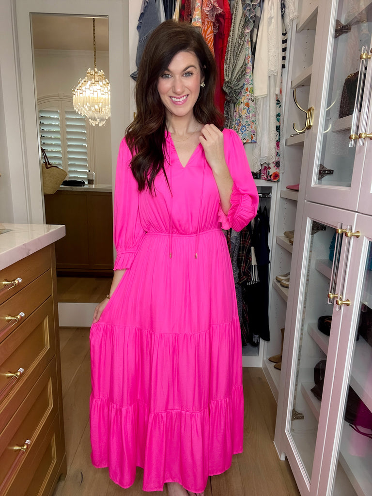 Skies Are Blue Emery Maxi Dress in Hyper Pink