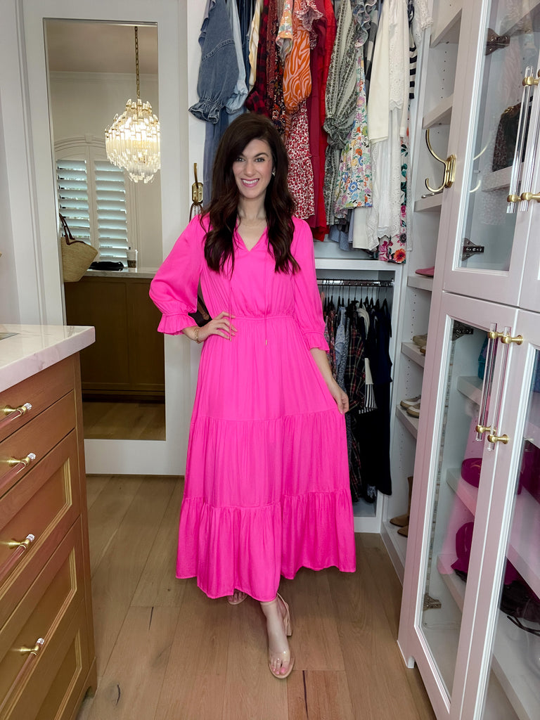 Skies Are Blue Emery Maxi Dress in Hyper Pink