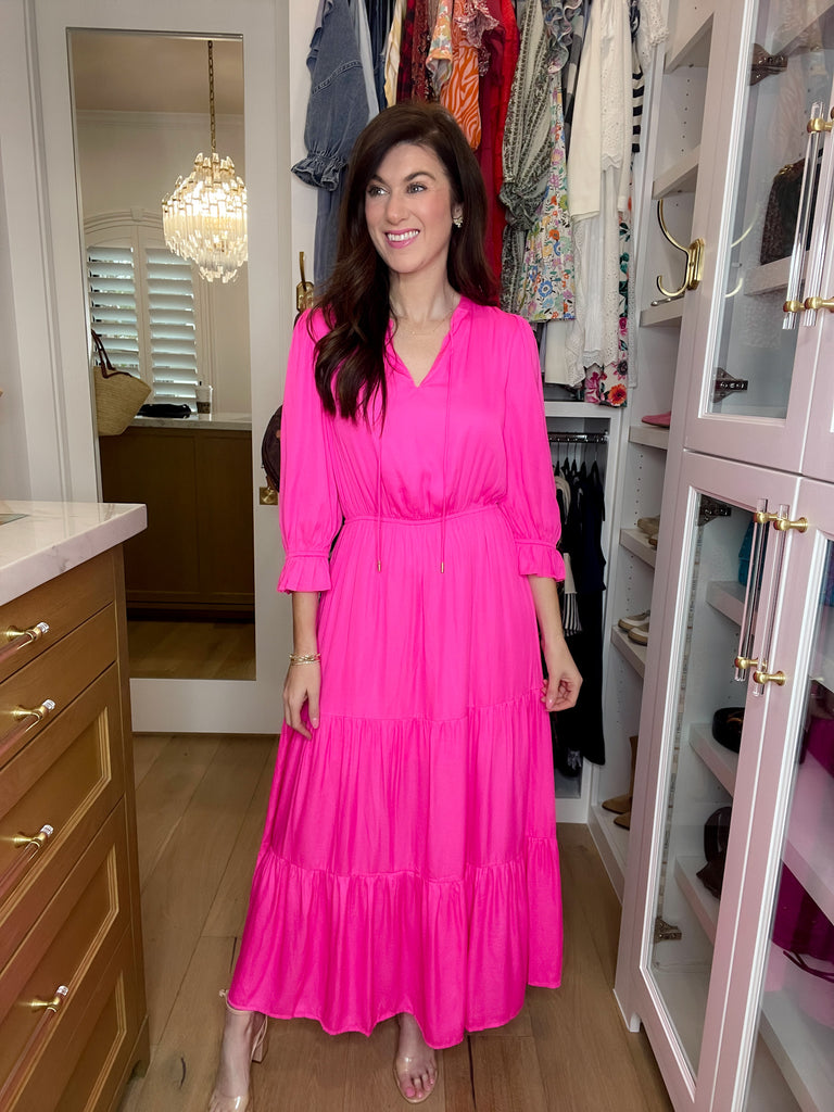 Skies Are Blue Emery Maxi Dress in Hyper Pink