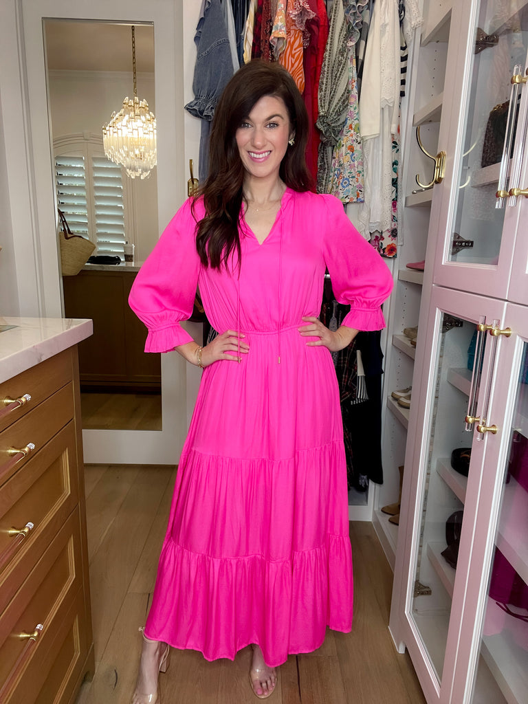 Skies Are Blue Emery Maxi Dress in Hyper Pink