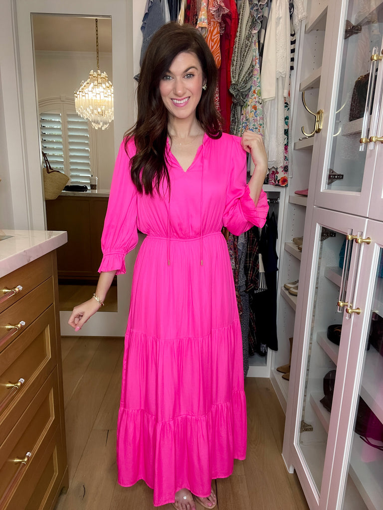 Skies Are Blue Emery Maxi Dress in Hyper Pink