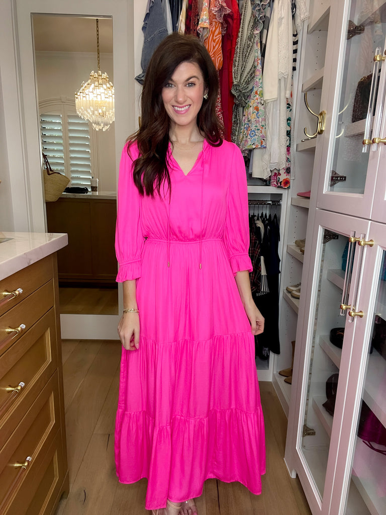 Skies Are Blue Emery Maxi Dress in Hyper Pink