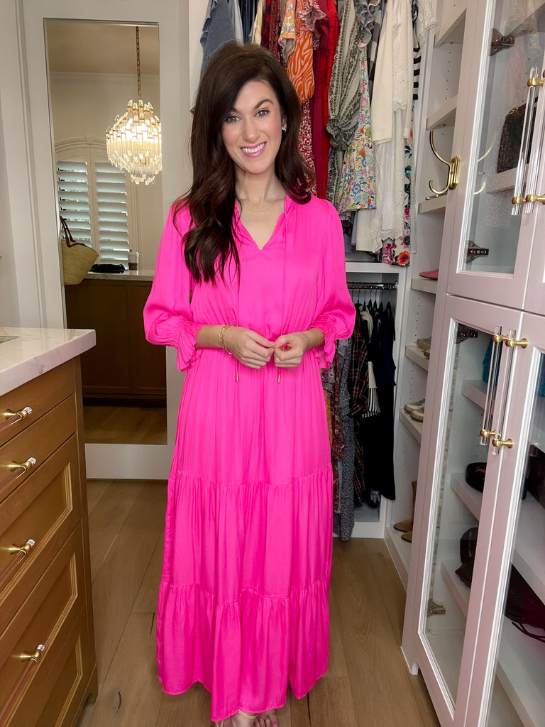 Skies Are Blue Emery Maxi Dress in Hyper Pink