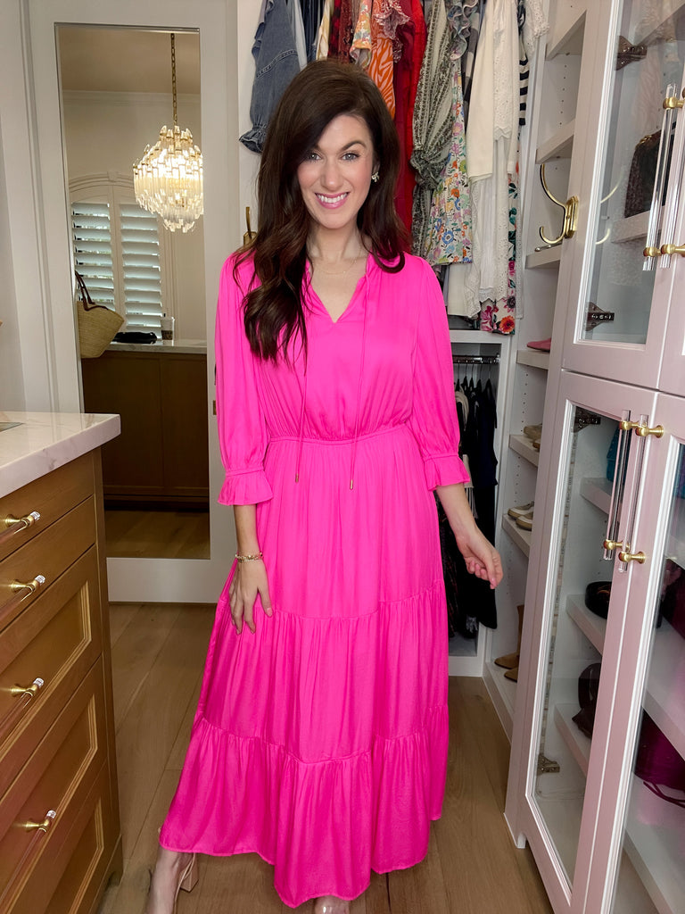 Skies Are Blue Emery Maxi Dress in Hyper Pink