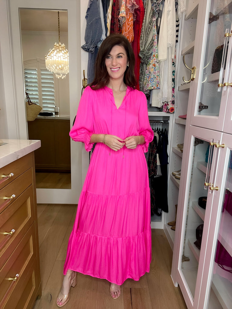 Skies Are Blue Emery Maxi Dress in Hyper Pink