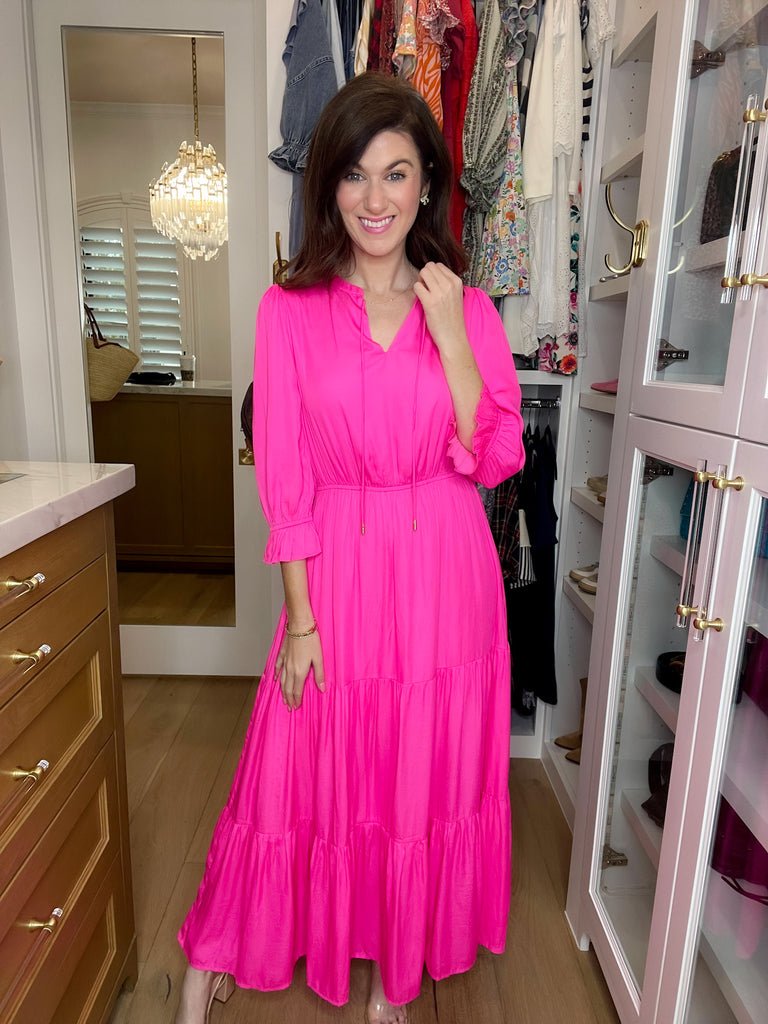 Skies Are Blue Emery Maxi Dress in Hyper Pink