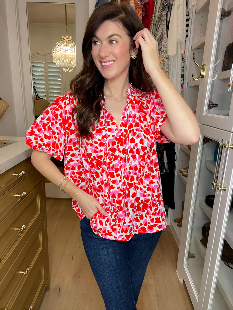 SALE! Sweetheart Pop Blouse in White *Final Sale*