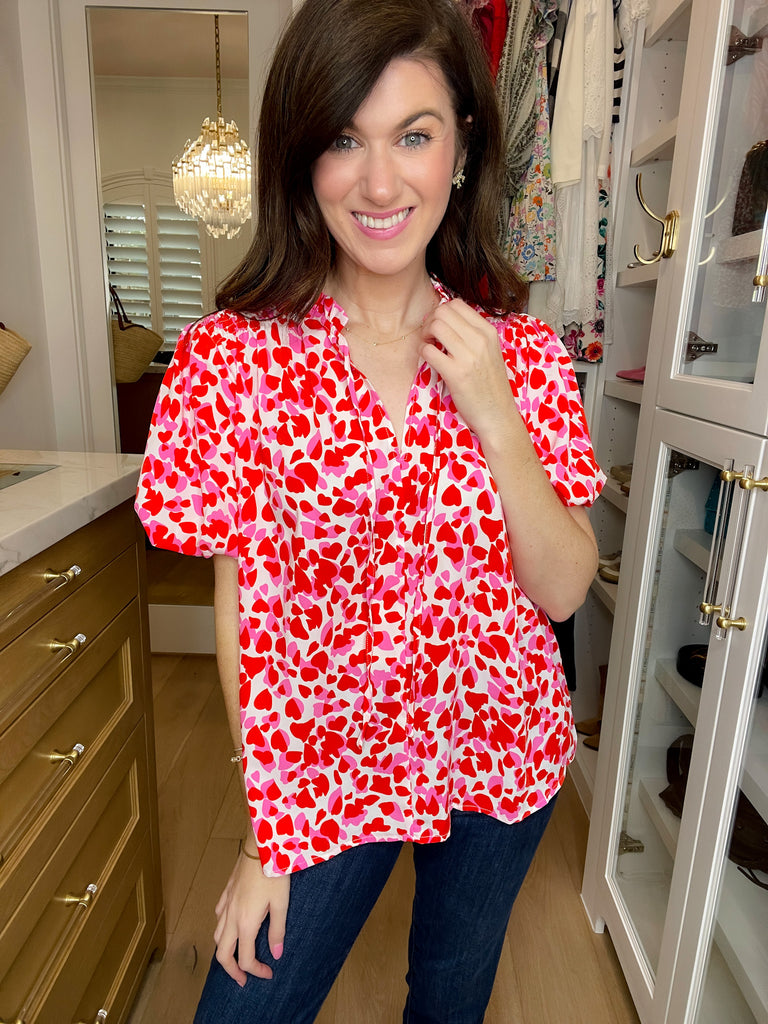 SALE! Sweetheart Pop Blouse in White *Final Sale*